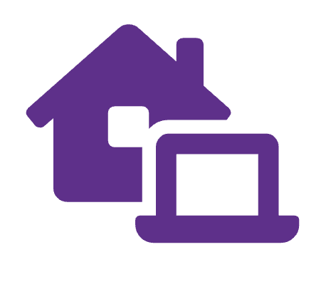 House and laptop icon representing connected resources